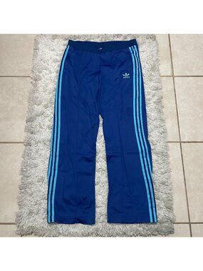 Vintage Adidas Originals Blue Track Pants Size 48 XL Women Light Blue Stripes